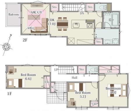 間取り図　■キッチン横の和室はお子様のお昼寝スペースや遊び場としてもお使いいただけます。4号棟
